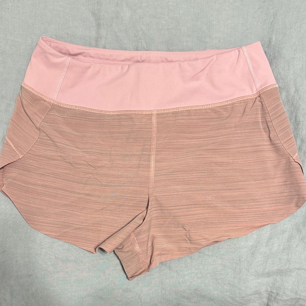 Athleta Two-Tone Pink High-Rise Athletic Shorts